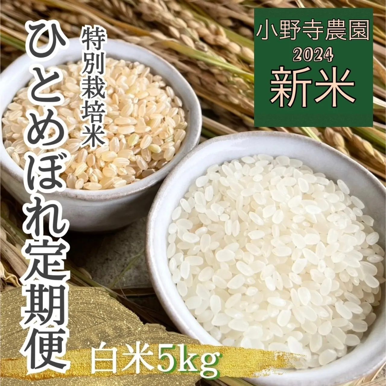 【新米】ひとめぼれ 特別栽培米 5kg<br>(送料無料）定期便