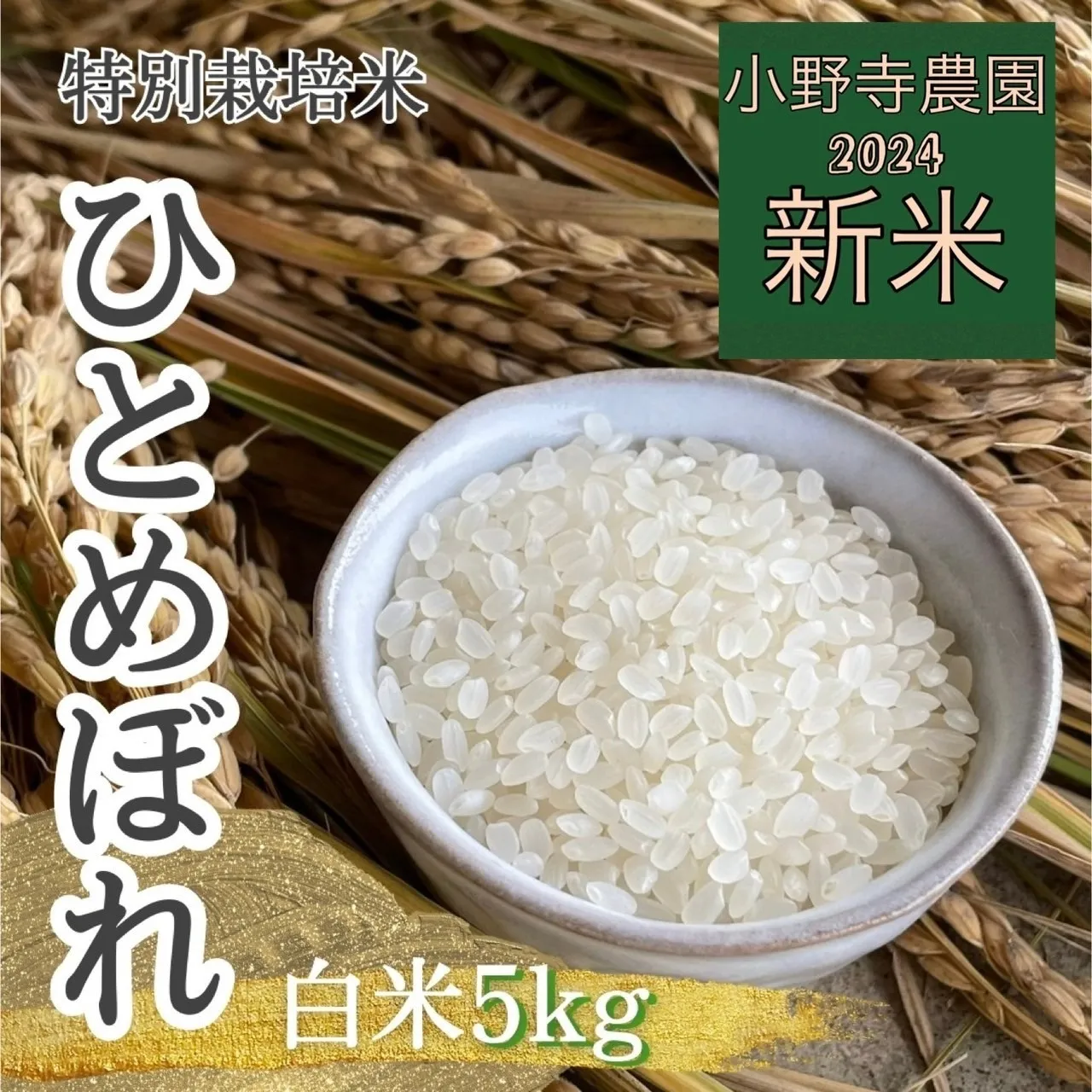 【新米】ひとめぼれ 特別栽培米白米5kg<br>(送料無料）